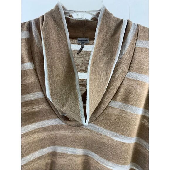 Splendid Beige Striped Short Sleeve Top Size S - Picture 3 of 8